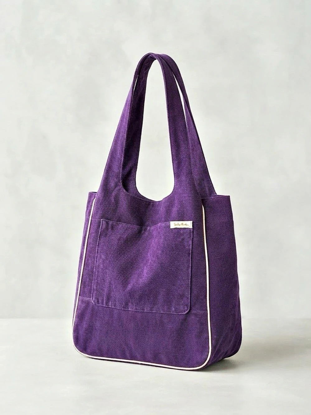 Corduroy Tote in Purple Like New